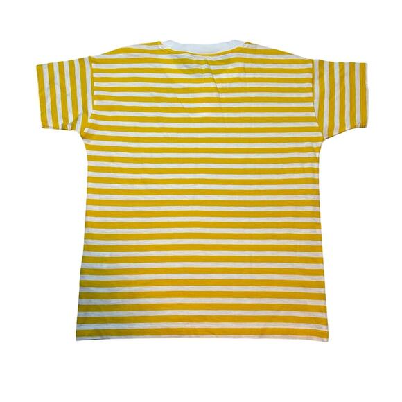 J.Crew Factory Yellow White Striped Cotton Crewneck Tee XXS NWT - Picture 4 of 5
